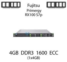 Pamięć RAM 4GB DDR3 dedykowana do serwera Fujitsu Primergy RX100 S7p, ECC UDIMM, 1600MHz, 2Rx8