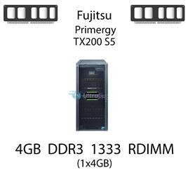 Pamięć RAM 4GB DDR3 dedykowana do serwera Fujitsu Primergy TX200 S5, RDIMM, 1333MHz, 1.5V, 2Rx4