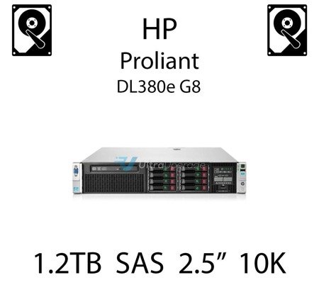 1.2TB 2.5" dedykowany dysk serwerowy SAS do serwera HP ProLiant DL380e G8, HDD Enterprise 10k, 6Gbps - 697631-001 (REF)