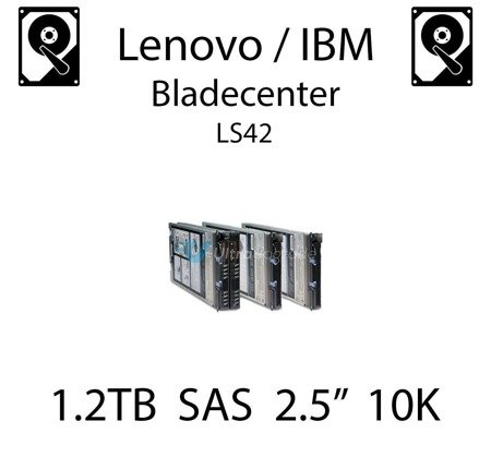 1.2TB 2.5" dedykowany dysk serwerowy SAS do serwera Lenovo / IBM Bladecenter LS42, HDD Enterprise 10k, 600MB/s - 00AD085 (REF)