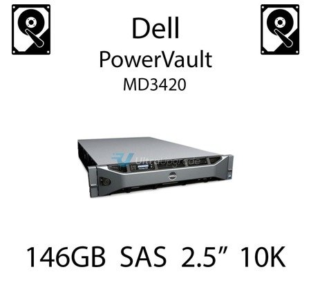 146GB 2.5" dedykowany dysk serwerowy SAS do serwera Dell PowerVault MD3420, HDD Enterprise 10k, 300MB/s - CM318 (REF)