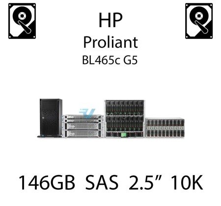 146GB 2.5" dedykowany dysk serwerowy SAS do serwera HP ProLiant BL465c G5, HDD Enterprise 10k - 418367-B21 (REF)