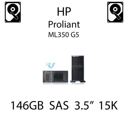 146GB 3.5" dedykowany dysk serwerowy SAS do serwera HP ProLiant ML350 G5, HDD Enterprise 15k, 3072MB/s - 375872-B21 (REF)