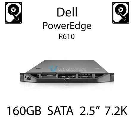 160GB 2.5" dedykowany dysk serwerowy SATA do serwera Dell PowerEdge R610, HDD Enterprise 7.2k, 3Gbps - K836N (REF)