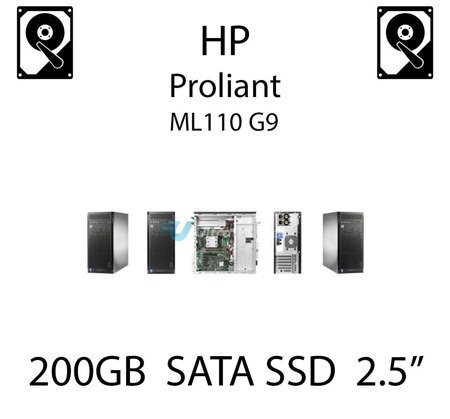 200GB 2.5" dedykowany dysk serwerowy SATA do serwera HP ProLiant ML110 G9, SSD Enterprise  - 804639-B21 (REF)