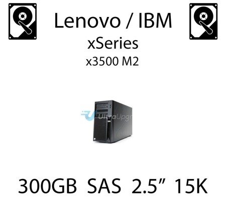 300GB 2.5" dedykowany dysk serwerowy SAS do serwera Lenovo / IBM System x3500 M2, HDD Enterprise 15k, 600MB/s - 81Y9670 (REF)
