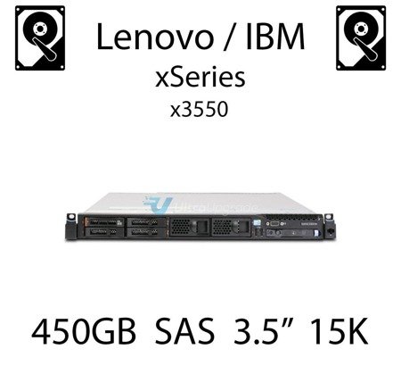 450GB 3.5" dedykowany dysk serwerowy SAS do serwera Lenovo / IBM System x3550, HDD Enterprise 15k, 600MB/s - 49Y6097 (REF)