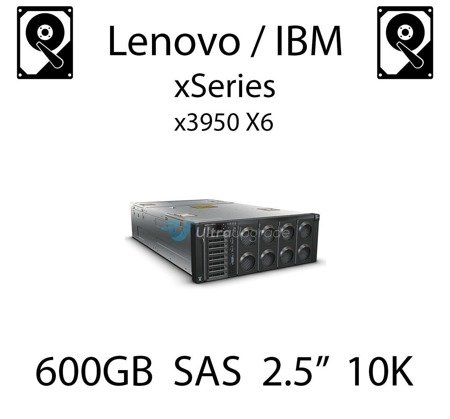 600GB 2.5" dedykowany dysk serwerowy SAS do serwera Lenovo / IBM System x3950 X6, HDD Enterprise 10k, 1.2GB/s - 00NA231