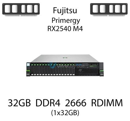Pamięć RAM 32GB DDR4 dedykowana do serwera Fujitsu Primergy RX2540 M4, RDIMM, 2666MHz, 1.2V, 2Rx4