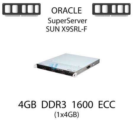 Pamięć RAM 4GB DDR3 dedykowana do serwera ORACLE SUN X9SRL-F, ECC UDIMM, 1600MHz, 2Rx8