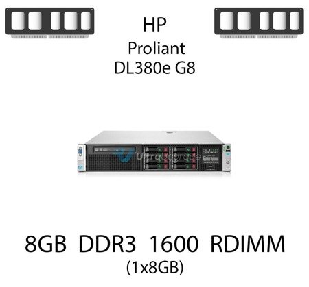 Pamięć RAM 8GB DDR3 dedykowana do serwera HP ProLiant DL380e G8, RDIMM, 1600MHz, 1.35V, 2Rx4 - 713755-071